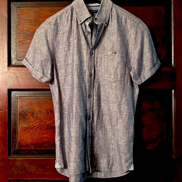 TED BAKER London linen shirt Small retails $185 - Picture 1 of 10